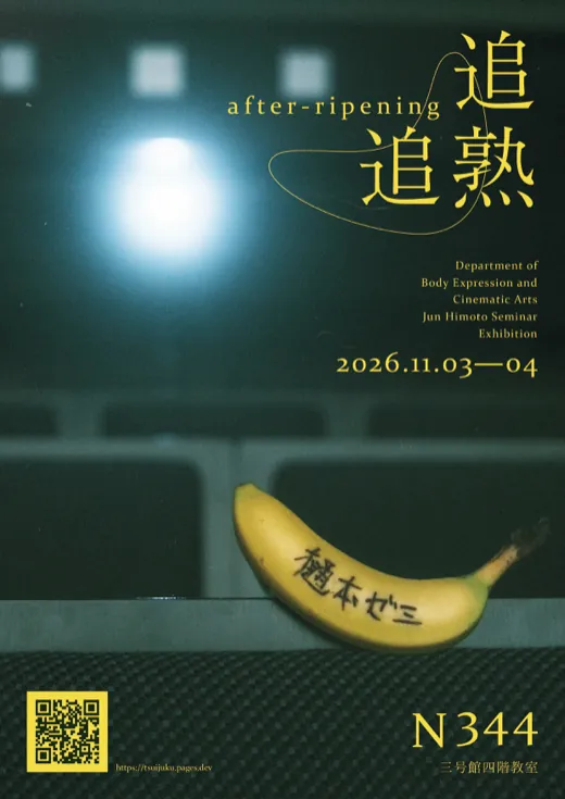 本展のポスター。映写の光が差す客席に置いたバナナ